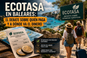 Turistas en Baleares disfrutando del entorno natural mientras se debate el impacto y la ecotasa