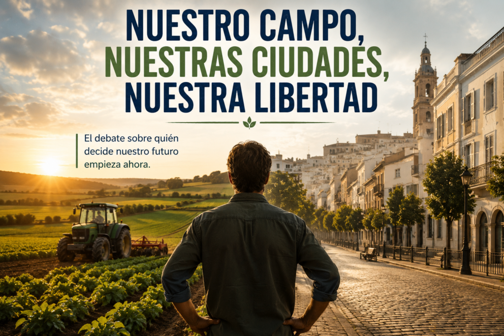 Paisaje agrícola con tierras de cultivo representando el futuro del campo español y la soberanía alimentaria