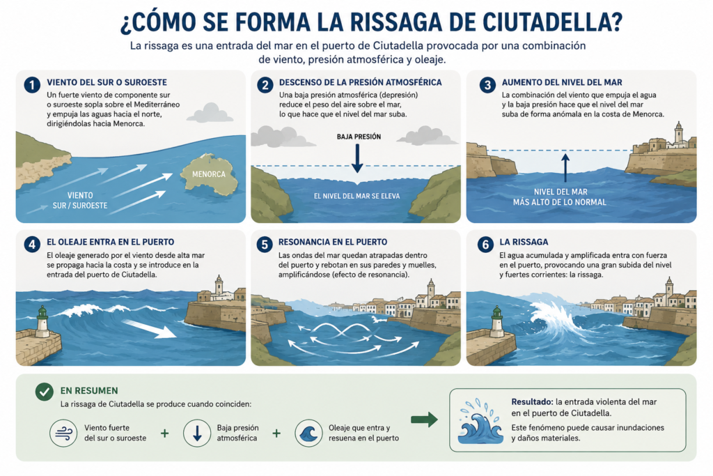 como se forma la Rissaga de Ciutadella