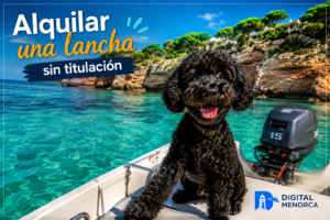 Wilco disfruta de un paseo en una lancha sin titulación por las aguas cristalinas de Menorca frente a una cala de la costa sur.