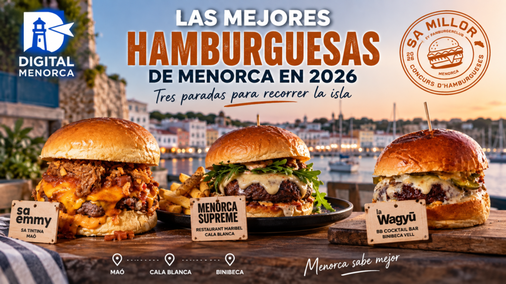 Sa Tintina, Restaurante Maribel y BB Cocktail Bar forman el podio de Sa Millor Menorca 2026. Descubrimos qué llevan sus hamburguesas, dónde probarlas y cómo convertirlas en una ruta gastronómica por la isla.